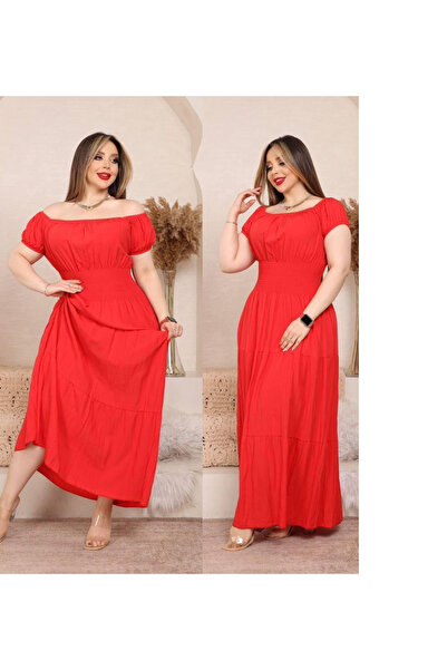 Fibula Madonya yaka standart beden gipeli poplin kat elbise