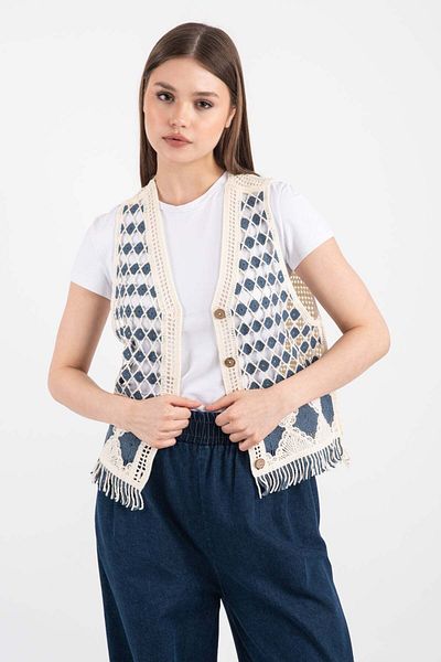 Hatun Atila Hatunatila Skirt Tasseled Embroidered Vest