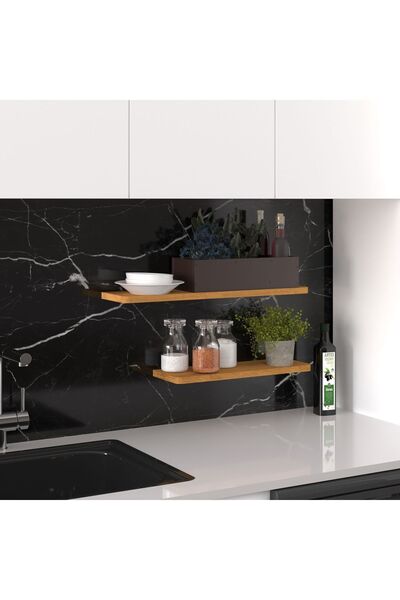 asratrend Modern Organizer Düzenleyici Dekoratif 2'li Kitaplık Banyo Mutfak Duvar Rafı