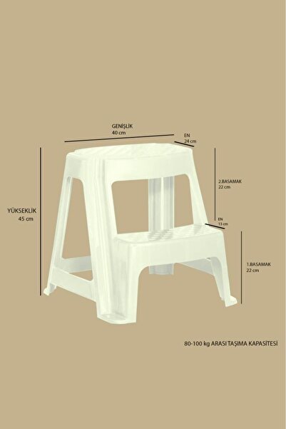 Saban Basamaklı Tabure ( Beyaz)