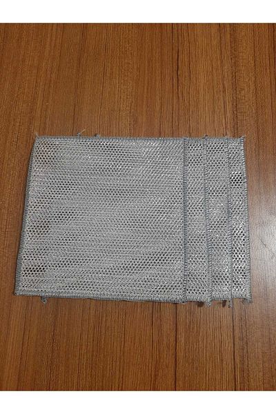 bir sürü eşya 4 Pcs Quality Aluminum Textured Dishcloth, Double-Way Nylon Dish Wire, Non-Scratch Dish Cloth
