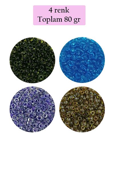 STUMBANNG Beads of Cast Glass Sand (8/0) 3 mm - 4 Colors - Total 80 Grams - Bnc425