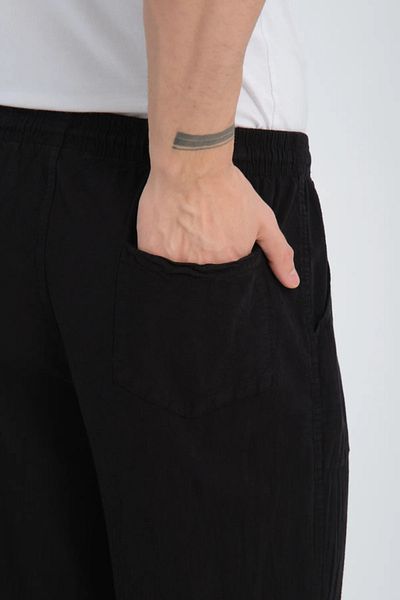 BEYAZTOPTAN UNISEX ΜΑΥΡΟ HAMBEZ ΕΛΑΣΤΙΚΟ Άνετο ΜΟΥΛΙ ΒΑΜΒΑΚΙ SUPER OVERSIZED ΠΑΝΤΕΛΟΝΙ ΦΟΥΤΕΡ