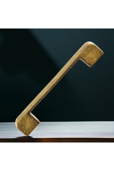 Badem10 Radus Antique Yellow Metal Handle 128 Mm 12.8 Cm Furniture Kitchen Drawer Drawer Cabinet Cabinet Handles Handle