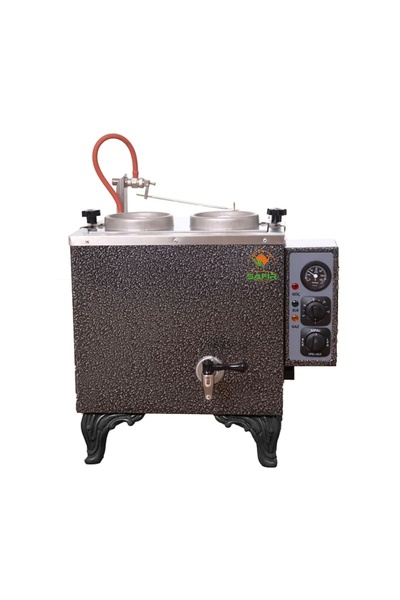 SAFİR 2-Eye Office type Gray Painted fully automatic tea machine Electric tea boiler Ideal for narrow spaces