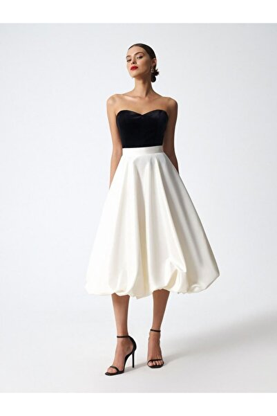 MERİT FASHION Beyaz Balon Etek