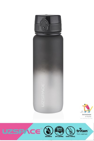 Uzspace 800ml Softtouch Tritan Water Bottle - New Size, Dual Color Motivation