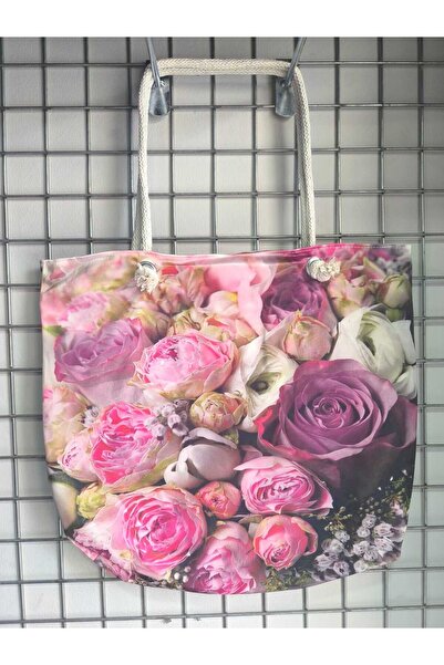 My-o Καθημερινή τσάντα παραλίας με μοτίβο με φερμουάρ και λουράκι από σχοινί