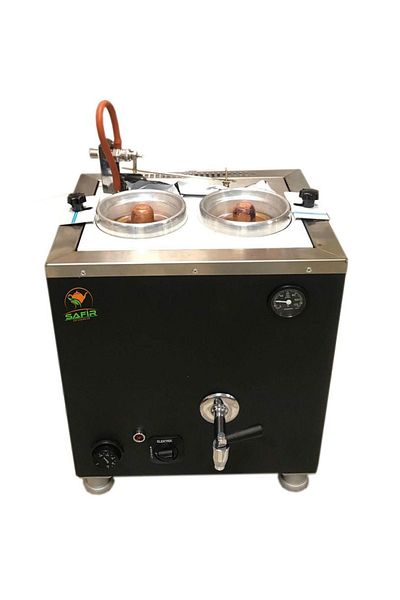 SAFİR 2-Eye Office type Cromat black Painted fully automatic tea machine Electric tea boiler tea stove A++