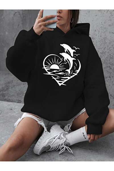 Lider Leather Hanorac imprimat cu glugă – Combinația confortului și eleganței "