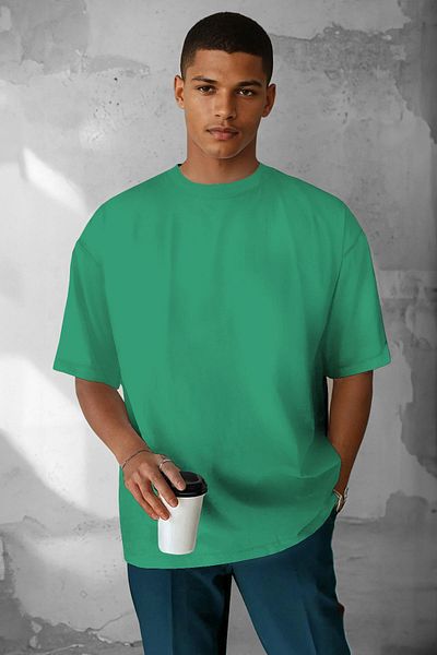 Teenage Millionaire Tricou Salas oversize pentru bărbați, verde, de bază, simplu, neimprimat