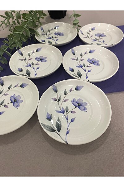 VENÜS HOME DECORATION Mor Menekşe Model 6 Adet Çay Tabağı