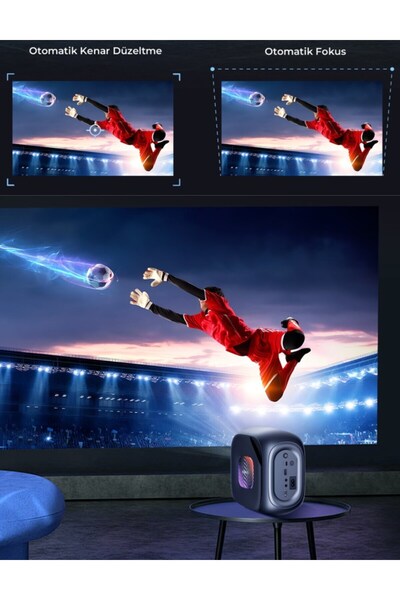 Havit Android TV'li Projeksiyon Cihazı - 4K Desteği, Yüksek Parlaklık ve Dahili Uygulamalar ve Geniş Ekran