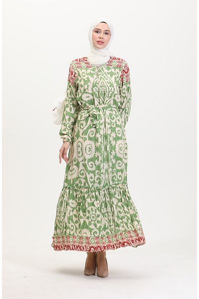 Gelince Amelia Farbal Viscose Dress with Belt Size S-M-L-Xl