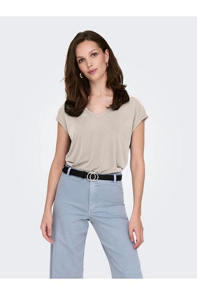 ONLY Tricou de bază pentru femei, cu decolteu în V, cu croiala normală - 15326642