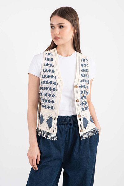Hatun Atila Hatunatila Skirt Tasseled Embroidered Vest