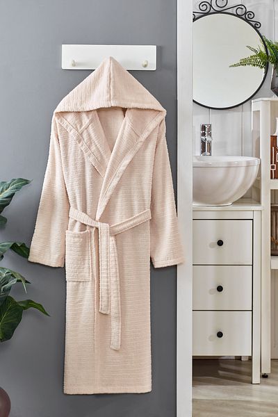 Formeya Baumwoll-Bademantel mit Kapuze (Unisex-Bademantel)