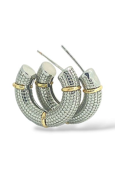 Çlk Accessories Laser Cut Steel Pipe Hoop Earrings