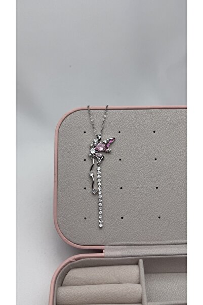 lilith accesuary Kristal Döküm Kelebek Kolye, Çelik Kolye, Hediye Kutulu