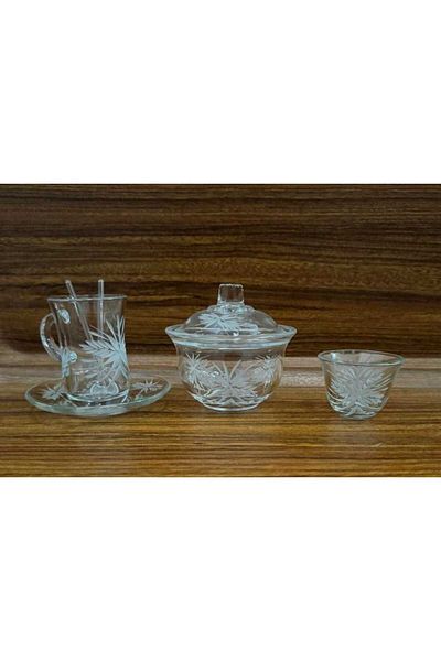 AR HOME 26 Pcs Handmade - Glass Tea and Cawa Cup Set
