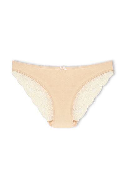 HNX 2 Pack Cotton Back Leg Lace Slip Women's Panties