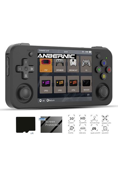 ANBERNIC RG35XX H Retro Portable Game Console, WiFi, Bluetooth 4.2, 3.5" IPS Screen, 64G TF Card, 5515 Games