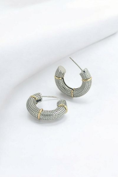 Çlk Accessories Laser Cut Steel Pipe Hoop Earrings