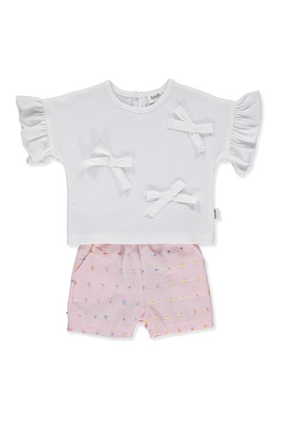 Bebetto Pompom Team 2-Piece Woven Shorts Set - K4826