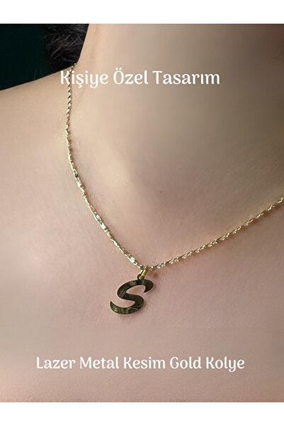 Tuana Trend Kişiye Özel Harf Kolye Özel Tasarım Yüksek Kalite Çelik Gold Renk...