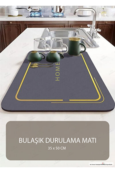 1 Adet - 35x50 Bulaşık Matı, Kurulama Matı, Tezgah Üstü Mat, Su Emen Mat, Lavabo Paspası, İthal Mat