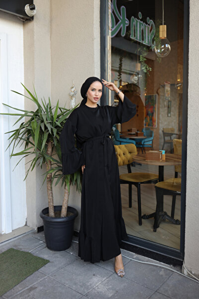 Nissra Nsr 503801   Set Abaya dublu model cu volane