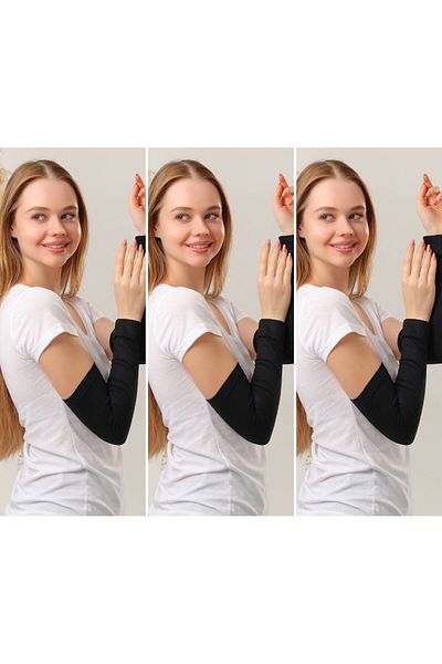 Melodi Scarf Hijab Sleeves Set of 3 Black Prayer Sleeves Sports Sleeves