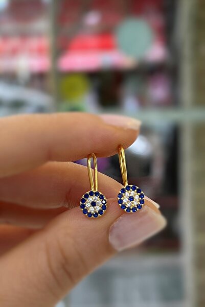 Erer Gümüş Gümüş nazar boncuklu çocuk küpesi