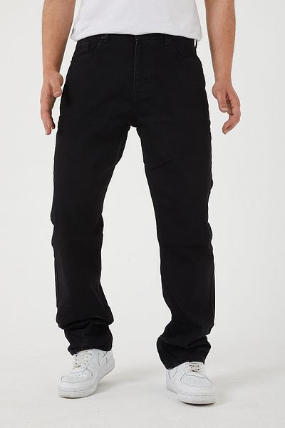 Z1MAN Men's Black Baggy Straight Loose Cut Jeans