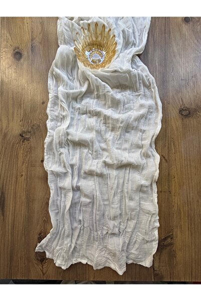 HALFART أنيقة وطبيعية: عداء نصف بارت 40x140 سم كريمي مجعد