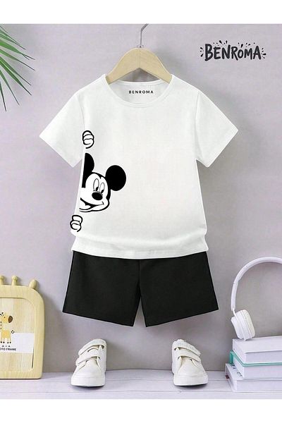 BENROMA Unisex Kids Shorts Set - Character Printed