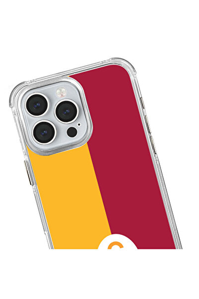Galatasaray İphone 15 Pro Max Uyumlu Parçalı Logo Telefon Kılıfı
