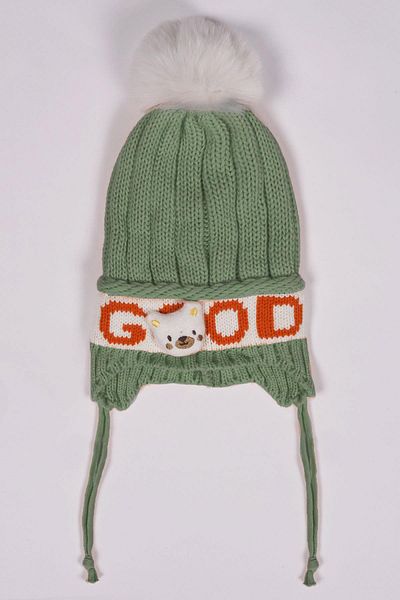 zepkids White Color Beret with Teddy Bear