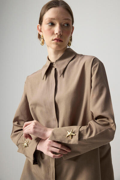 Touché Privé GENİŞ MANŞETLİ POPLİN GÖMLEK