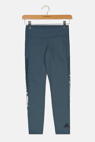 adidas Kids Girl Graphic Print Pull On Leggings, Blue