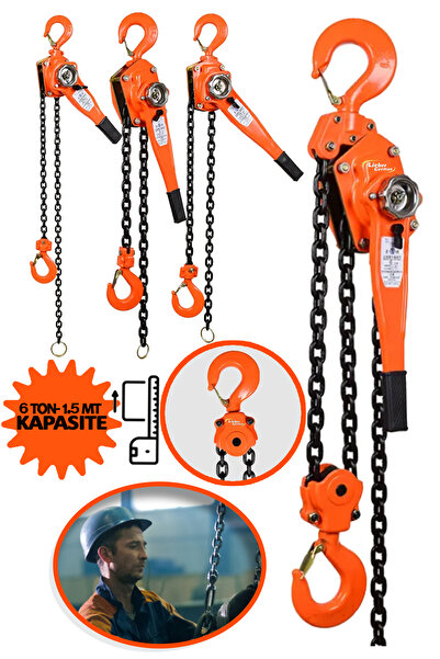 Lieber German Daflong Serii 2 Isıl İşlemli Çelik 6 Ton 1.5 Metre Hubzug Zinci...