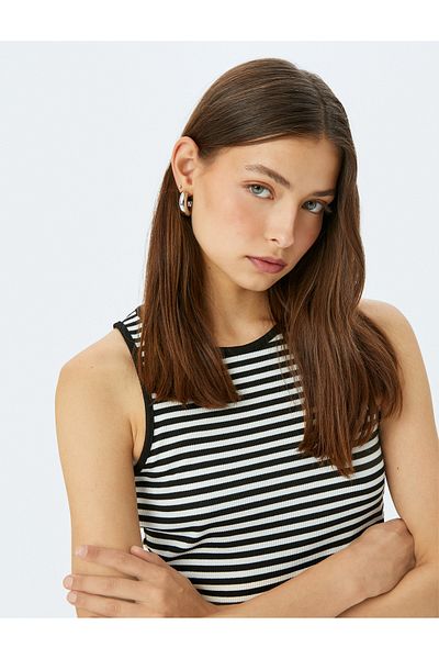 Koton Sleeveless Halter Neck Striped Women's Tank Top