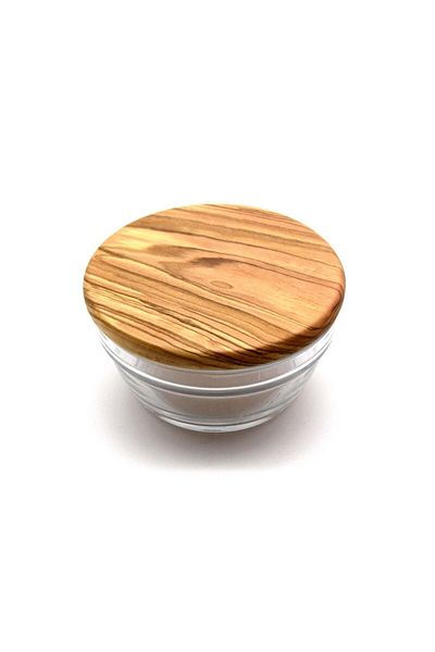 Wood Provence Glass Bowl Storage Container with Wooden Lid - Ash Wood