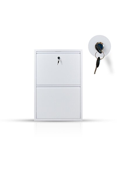 Arinna 2’li Beyaz Metal Ayakkabılık (KİLİTLİ)