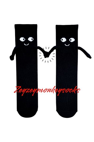 ZEYZEY MONKEY Love Is in the Socks, One for You, One for Whom They Love, Σετ 2 μαγνητικές κάλτσες που κρατούν τα χέρια