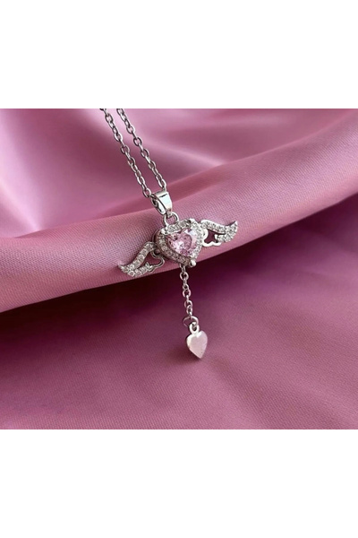 Açıkmeşe Ev Yaşam Ürünleri Çelik Gold Renk Kanatlı Kalp Model Zirkon Taş Deta...