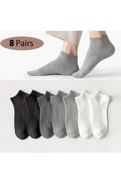 FUBA Aksesuar Unisex 8 Pairs Cotton Derby Socks Set - with 4 Different Colors