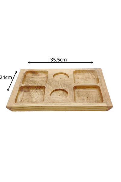 Wood Provence Wooden 6 Compartment Breakfast and Snack Plate - 100% Olive Wood - 35cm