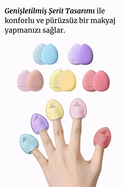 SİBELA BEAUTY GÜZEL GÖRMEK GÜZEL DÜŞÜNDÜRÜR Dörtlü Makyaj Süngeri Parmak Sünger