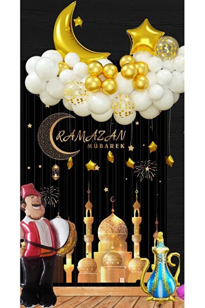 DÜVENCİ TİCARET NOSTAJİ RAMAZAN TEMALI DAVULCU FOLYO BALONLU BALON SET